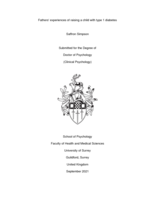 Fathers' experiences of raising a child with type 1 diabetes