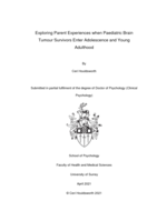 Exploring Parent Experiences when Paediatric Brain Tumour Survivors Enter Adolescence and Young Adulthood