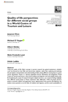 Quality of life perspectives for different social groups in a World Centre of Tourism and Leisure