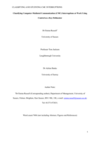 Classifying computer-mediated communication (CMC) interruptions at work using control as a key delineator