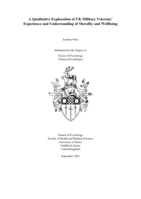 A Qualitative Exploration of UK Military Veterans’ Experience and Understanding of Morality and Wellbeing