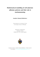 Mathematical modelling of cell-substrate adhesion patterns and their role in mechanosensing