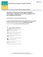 The focus, function and framing of feedback information: linguistic and content analysis of in-text feedback comments