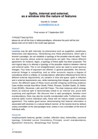 Splits, internal and external, as a window into the nature of features