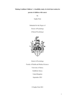 ‘Raising Confident Children’: A feasibility study of a brief intervention for parents of children with cancer