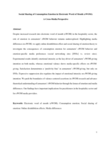 Social sharing of consumption emotion in electronic word of mouth (eWOM): A cross-media perspective