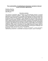 The sustainability of multinational enterprises' pandemic-induced social innovation approaches