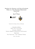 Mandates for monetary and macro-prudential policy in a New Keynesian behavioural framework