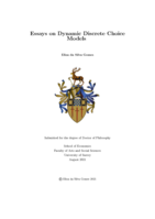 Essays on Dynamic Discrete Choice Models