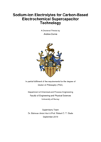 Sodium-Ion Electrolytes for Carbon-Based Electrochemical Supercapacitor Technology