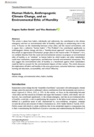 Human Hubris, Anthropogenic Climate Change, and an Environmental Ethic of Humility