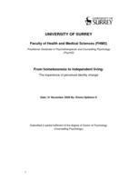 From homelessness to independent living: The experience of perceived identity change