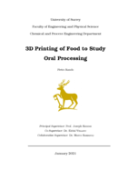 3D Printing of Food to Study Oral Processing