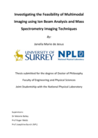 Investigating the Feasibility of Multimodal Imaging using Ion Beam Analysis and Mass Spectrometry Imaging Techniques