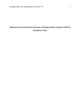 Aligning personal and collective interests in emerging adults during the COVID-19 emergency in Italy