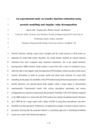 An experimental study on transfer function estimation using acoustic modelling and singular value decomposition