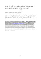 How to talk to clients about giving raw food diets to their dogs and cats