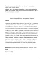 Church schools, educational markets and the rural idyll