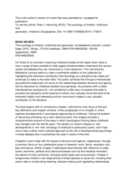 The sociology of children, childhood and generation