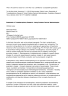 Book review: Patricia Leavy, Essentials of Transdisciplinary Research: Using Problem-Centred Methodologies