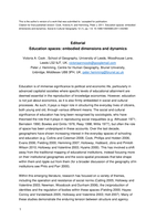 Education spaces: embodied dimensions and dynamics