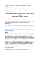 Exploring Multiple Religious Identities through Mixed Qualitative Methods