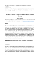 The Place of Religion in Public Life: School Ethos as a Lens on Society