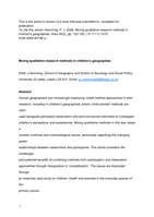 Mixing qualitative research methods in children's geographies