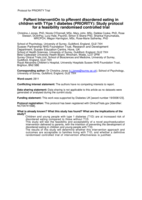 PaRent InterventiOn to pRevent dIsordered eating in children with TYpe 1 diabetes (PRIORITY): Study protocol for a feasibility randomised controlled trial
