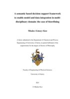 A semantic based decision support framework to enable model and data integration in multi-disciplinary domain: the case of biorefining