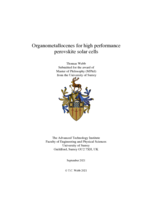 Organometallocenes for high performance  perovskite solar cells