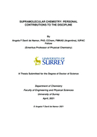 Supramolecular chemistry: personal contributions to the discipline