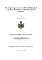 On doing being normal: An ethnomethodological analysis of dream telling in two interactional contexts