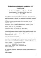 Metabolomics Signature of Patients with Narcolepsy