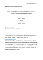 Are They Out to Get Me? Individual Differences in Nonclinical Paranoia as a Function of Narcissism and Defensive Self-Protection