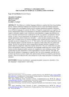 Optimal categorisation: the nature of nominal classification systems