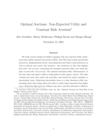 Optimal Auctions: Non-Expected Utility and Constant Risk Aversion