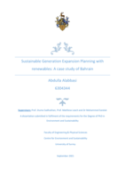 Sustainable Generation Expansion Planning with renewables: A case study of Bahrain