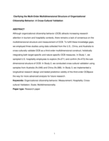 Clarifying the multi-order multidimensional structure of organizational citizenship behavior: A cross-cultural validation