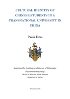 Cultural identity of Chinese students in a transnational university in China
