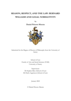 Reason, Respect, and the Law: Bernard Williams and Legal Normativity