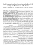 Dual Antenna Coupling Manipulation for Low SAR Smartphone Terminals in Talk Position