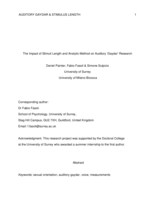The Impact of Stimuli Length and Analytic Method on Auditory ‘Gaydar’ Research