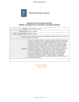 Tapping into emerging markets: EMNEs' strategies for innovation capability building