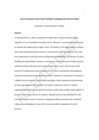 How do students learn critical thinking? Challenging the osmosis model