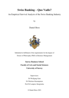 Swiss Banking – Quo Vadis? An Empirical Survival Analysis of the Swiss Banking Industry