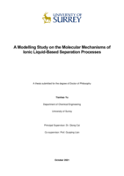 A Modelling Study on the Molecular Mechanisms of Ionic Liquid-Based Separation Processes