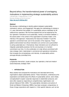 Beyond ethics: The transformational power of overlapping motivations in implementing strategic sustainability actions