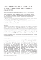 Cross‐Border Regional Innovation System Integration: An Analytical Framework