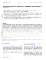 Eccentricity evolution of massive black hole binaries from formation to coalescence